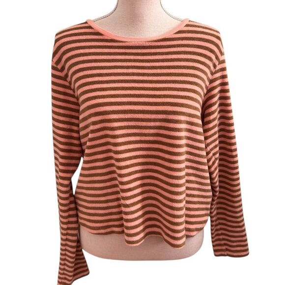 The Upside Beaumont Striped French Cotton-blend Terry Top 10 - Picture 2 of 4